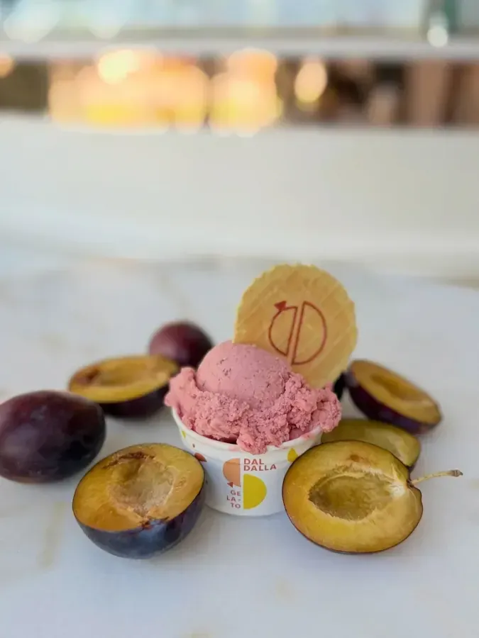 Sorbet śliwkowy z wafelkiem